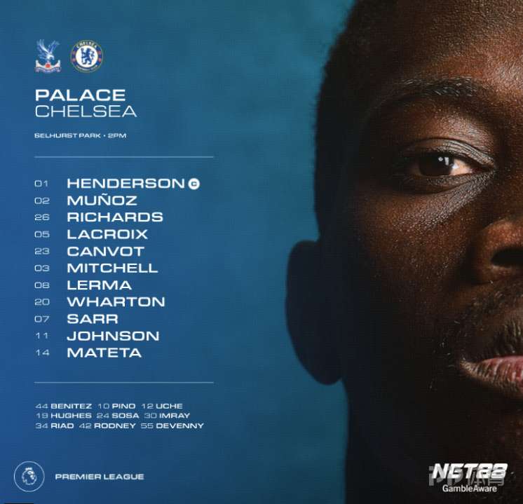 切尔西客战水晶宫：埃斯特旺领衔，佩德罗、詹姆斯出战